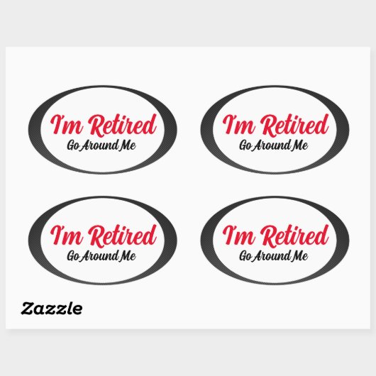 Ich bin remüde Oval Aufkleber (Blatt)