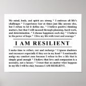 Ich BIN RESILIENT Poster, um dich Inspirieren und  Poster (Vorne)