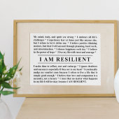 Ich BIN RESILIENT Poster, um dich Inspirieren und Poster