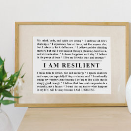Ich BIN RESILIENT Poster, um dich Inspirieren und  Poster