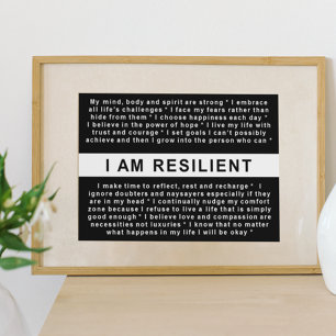Ich BIN RESILIENT Poster, um dich Inspirieren und Poster