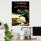 Ich bin Rexy und ich weiß es - Dinosaurier Poster (Heimbüro)
