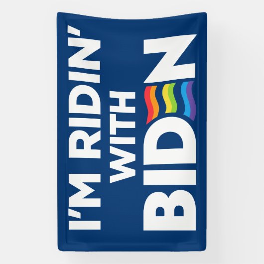 Ich bin Ridin mit Biden 2024 LGBTQ Banner (Vertikal)