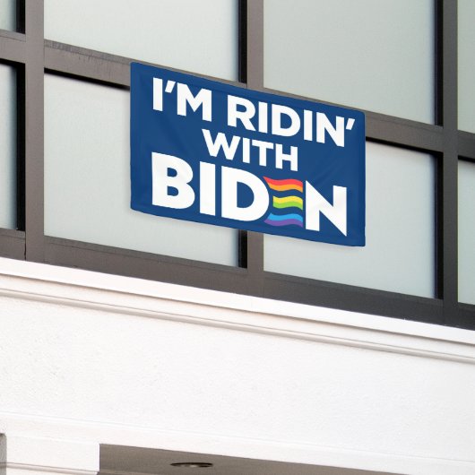 Ich bin Ridin mit Biden 2024 LGBTQ Banner (Äußeres Gebäude)