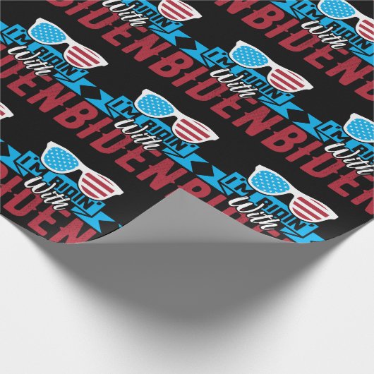 Ich bin Ridin mit Biden Geschenkpapier (Ecke)