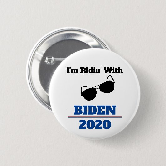 Ich bin Ridin' mit Biden im Jahr 2020 Button (Vorne & Hinten)