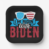 Ich bin Ridin mit Biden Pappteller (Vorderseite)