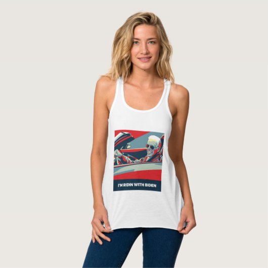 ICH BIN RIDIN MIT BIDEN TANK TOP (Vorderseite Vollansicht)