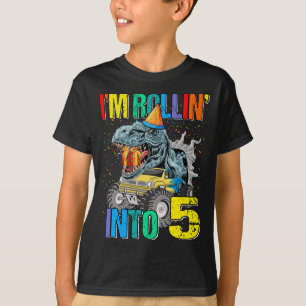 Ich bin Rollin' in 5 Monster Truck 5. Geburtstagsc T-Shirt