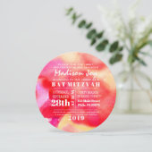 ICH BIN ROT WATERCOLOR Bat Mitzvah Einladung (Stehend Vorderseite)