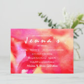 ICH BIN ROT WATERCOLOR Bat Mitzvah Einladung (Stehend Vorderseite)