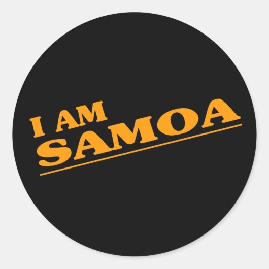 Ich bin Samoa Runder Aufkleber (Vorderseite)