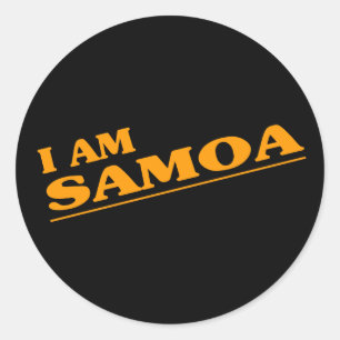 Ich bin Samoa Runder Aufkleber