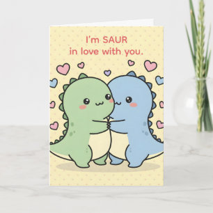 Ich bin Saur In Love With You — Dino Pun Valentins Feiertagskarte
