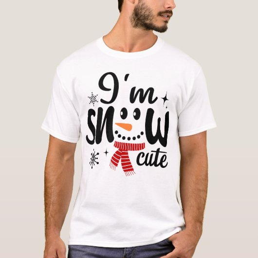Ich bin Schnee Niedlich Snowman Weihnachten T-Shirt (Vorderseite)
