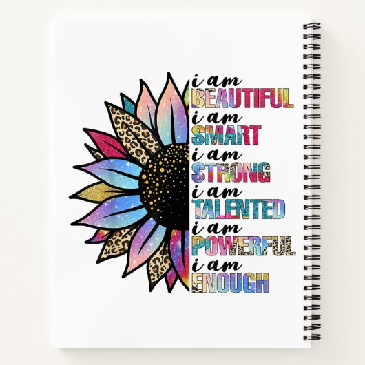 Ich bin schön, ich bin intelligent, ich bin stark notizblock (Rückseite)