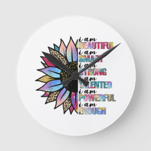 Ich bin schön, ich bin intelligent, ich bin stark  runde wanduhr