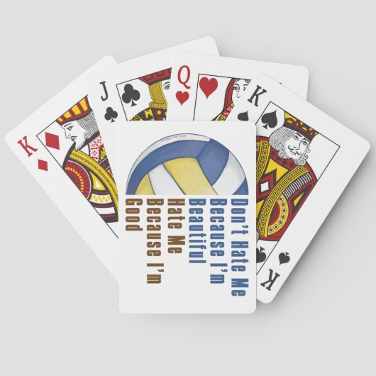 Ich bin schön im guten Volleyball Spielkarten (Rückseite)