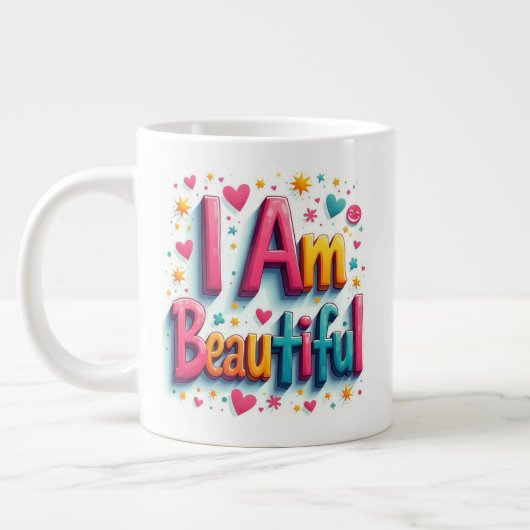 Ich bin schön Jumbo-Tasse (Links)