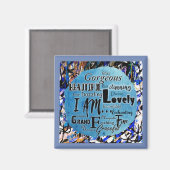 Ich bin... Schöne Affirmation Magnet (Vorderseite/Rückseite)