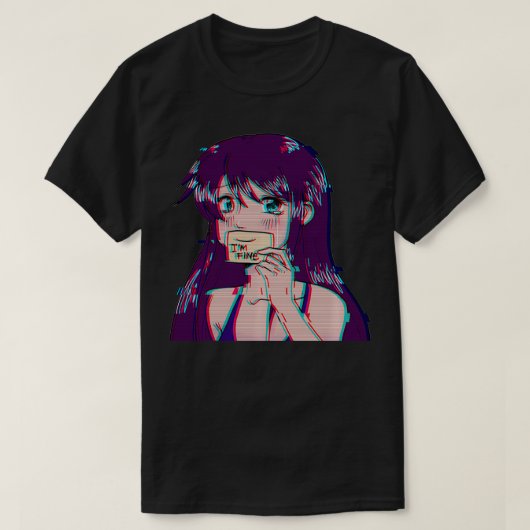 Ich bin schöne japanische Vaporwave Sad Anime Girl T-Shirt (Design vorne)