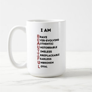 ICH BIN SCHÖNE KERAMIK WEIß KLASSISCHER 15 OZ BECH KAFFEETASSE