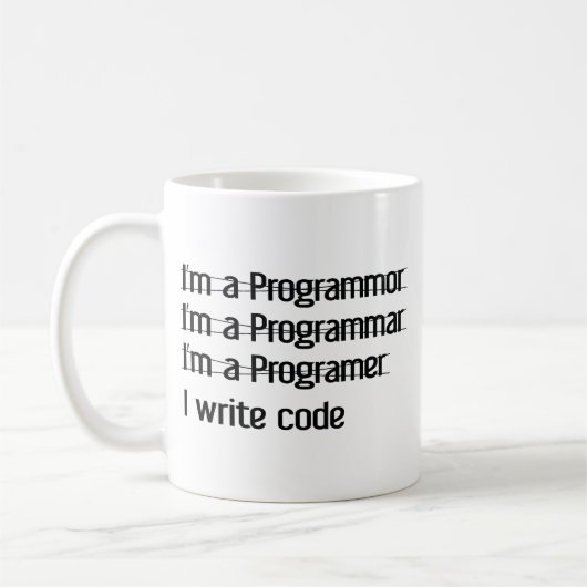 Ich bin Schöpfer. Ich schreibe Code Coffee Tasse (Links)