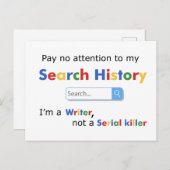 Ich bin Schriftsteller und kein seriöser Killer Postkarte (Vorne/Hinten)