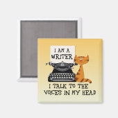 Ich bin Schriftsteller und spreche mit den Stimmen Magnet (Vorderseite/Rückseite)