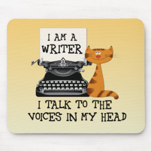 Ich bin Schriftstellerin und spreche mit den Stimm Mousepad