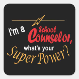 Ich bin Schulberater, was ist dein Super-Power? Quadratischer Aufkleber