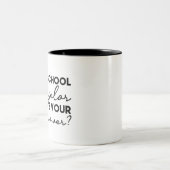 Ich bin Schulberater Was ist deine Supermacht? Zweifarbige Tasse (Mittel)