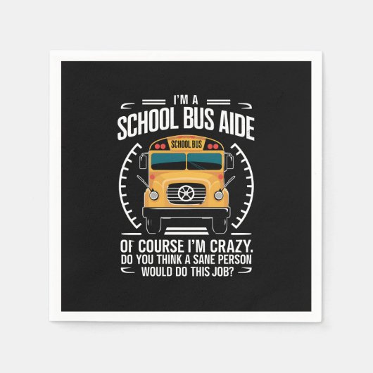 Ich bin Schulbusfahrerin, die zur Schule zurückfli Serviette (Vorderseite)