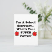 Ich bin Schulsekretärin Postkarte (Stehend Vorderseite)