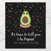 Ich bin schwanger Ankündigung Funny Avocado Guac M Weinetikett (Einzelnes Label)