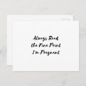 Ich bin schwangere Schwangerschaft für Spaß Postkarte (Vorne/Hinten)