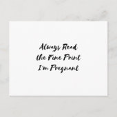 Ich bin schwangere Schwangerschaft für Spaß Postkarte (Vorderseite)