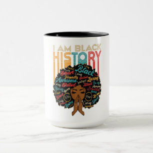 Ich bin Schwarz-Geschichts-Afro-Reflexionsdesign Tasse