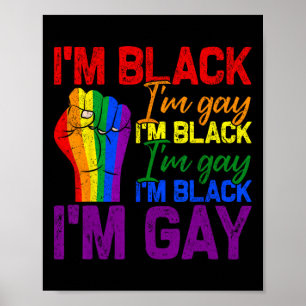 Ich bin schwarz, ich bin schwul, Machtfaust Lgbtq Poster