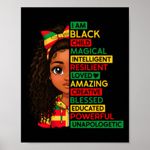 Ich bin schwarz Kind Geschichtsmonat afrikanische Poster
