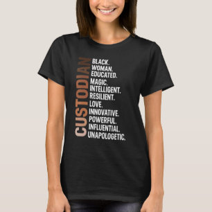 Ich bin schwarze Custodian Afro Frau Bhm Black His T-Shirt
