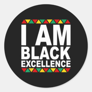 Ich bin schwarze Exzellenz Black History Month Mel Runder Aufkleber