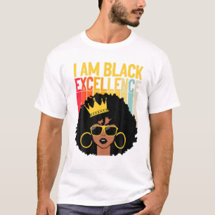 Ich bin schwarze Exzellenz Melanin Queen Afro Wome T-Shirt