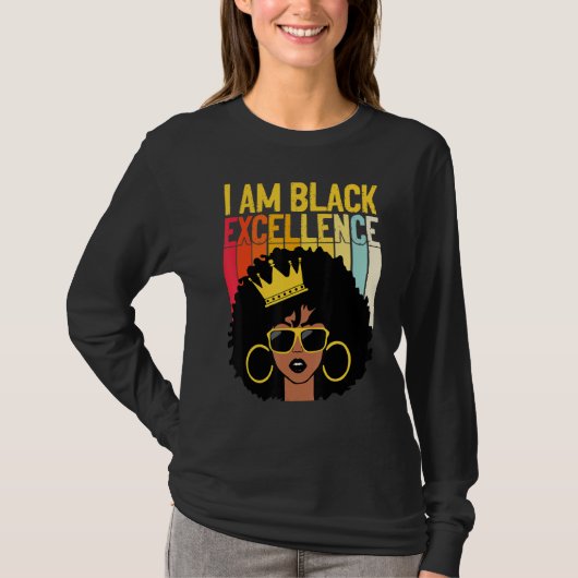 Ich bin schwarze Exzellenz Melanin Queen Afro Wome T-Shirt (Vorderseite)