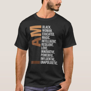 Ich bin schwarze Frau ausgebildet Melanin Black Hi T-Shirt