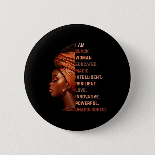 Ich bin schwarze Frau gebildet Magie Intelligent M Button (Vorderseite)
