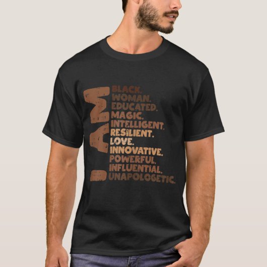 Ich bin schwarze Frau Melanin Africa Pride History T-Shirt (Vorderseite)