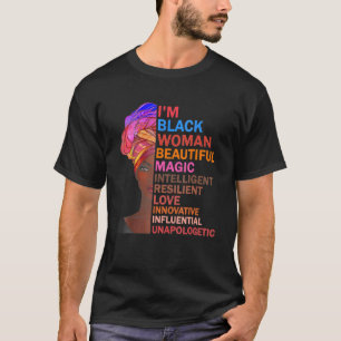 Ich bin schwarze Frau Schöne Magie Intelligent Res T-Shirt