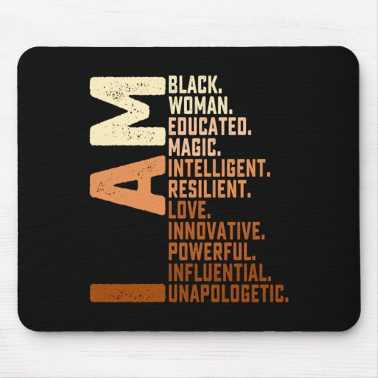 Ich bin schwarze Frau Schwarze Geschichte Monat Un Mousepad (Vorne)