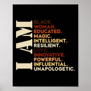 Ich bin schwarze Geschichte Afrikanisch Amerikanis Poster